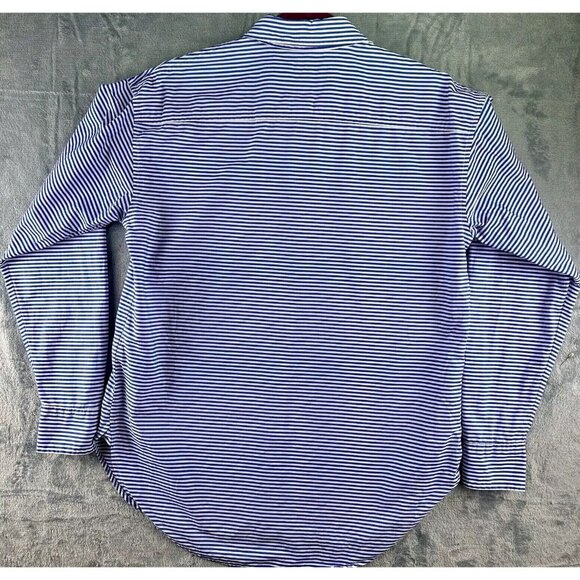 LAUREN RALPH LAUREN Strip Cotton Broadcloth Shirt Women's Size Small Embroidered - Picture 3 of 16